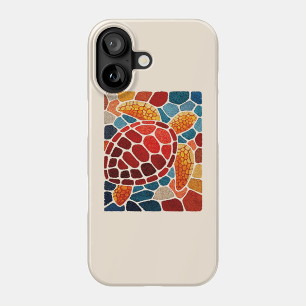 The Ocean Elder | A Sea Turtle Mosaic Phone Case by TuncGK