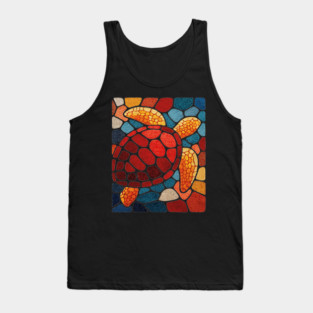 The Ocean Elder | A Sea Turtle Mosaic Tank Top