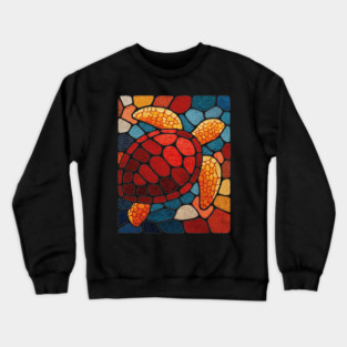 The Ocean Elder | A Sea Turtle Mosaic Crewneck Sweatshirt
