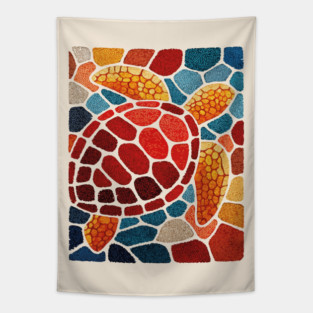 The Ocean Elder | A Sea Turtle Mosaic Tapestry