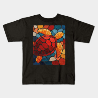 The Ocean Elder | A Sea Turtle Mosaic Kids T-Shirt