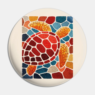 The Ocean Elder | A Sea Turtle Mosaic Pin