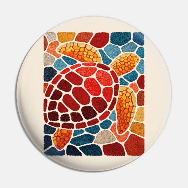 The Ocean Elder | A Sea Turtle Mosaic Pin by TuncGK