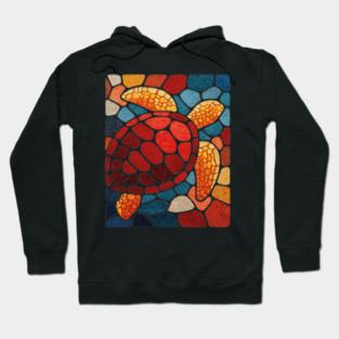 The Ocean Elder | A Sea Turtle Mosaic Hoodie