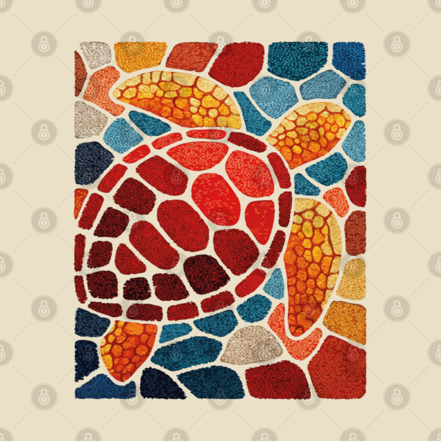 The Ocean Elder | A Sea Turtle Mosaic by TuncGK