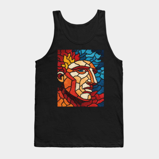 The Titan | A Mythological Mosaic Portrait Tank Top by TuncGK