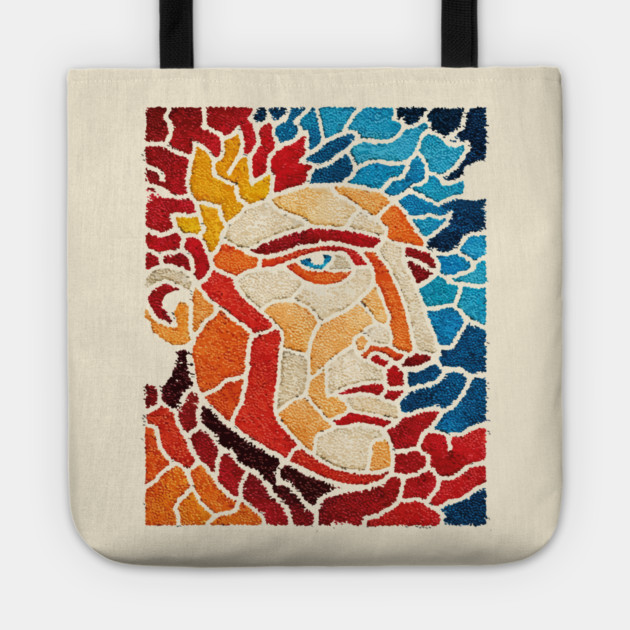The Titan | A Mythological Mosaic Portrait Tote by TuncGK