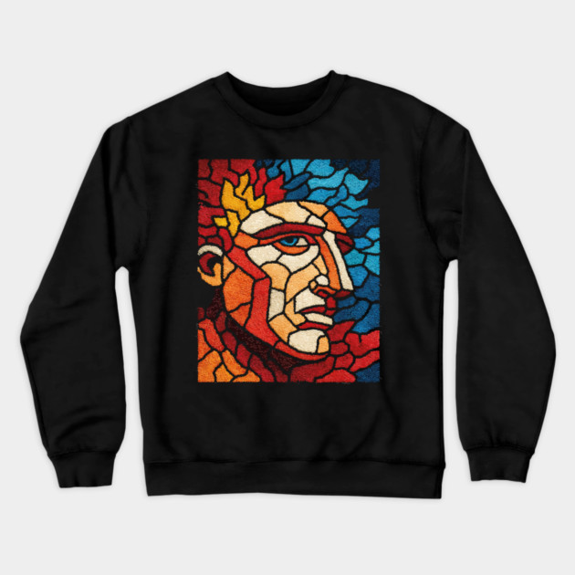 The Titan | A Mythological Mosaic Portrait Crewneck Sweatshirt by TuncGK