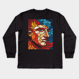 The Titan | A Mythological Mosaic Portrait Kids Long Sleeve T-Shirt