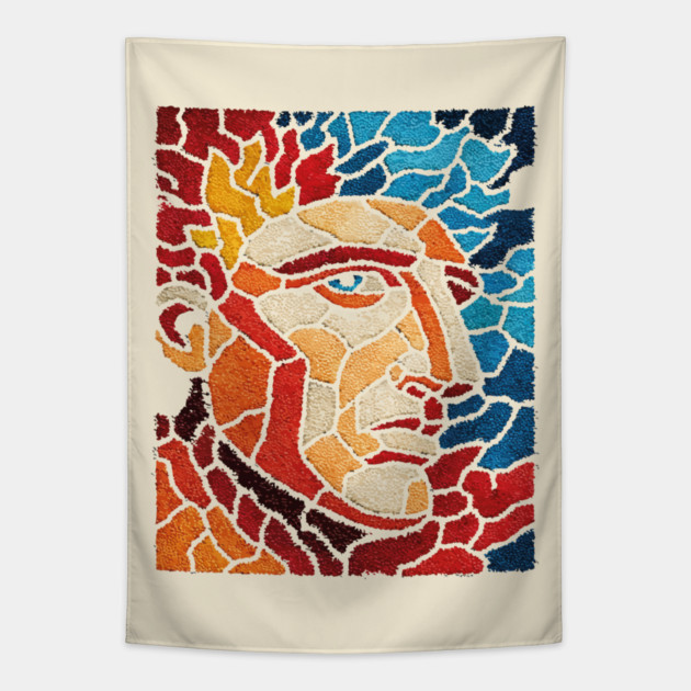 The Titan | A Mythological Mosaic Portrait Tapestry by TuncGK