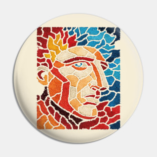 The Titan | A Mythological Mosaic Portrait Pin