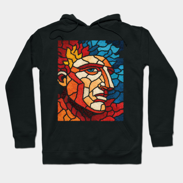 The Titan | A Mythological Mosaic Portrait Hoodie by TuncGK
