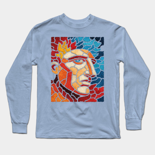 The Titan | A Mythological Mosaic Portrait Long Sleeve T-Shirt by TuncGK