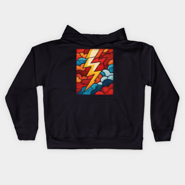 The Stormbolt | A Graphic Weather Tapestry Kids Hoodie by TuncGK