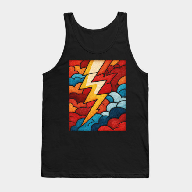 The Stormbolt | A Graphic Weather Tapestry Tank Top by TuncGK