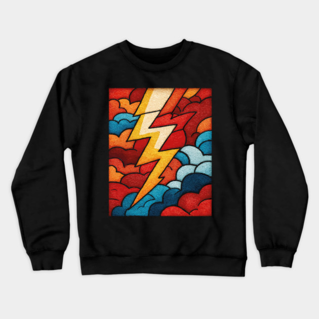 The Stormbolt | A Graphic Weather Tapestry Crewneck Sweatshirt by TuncGK
