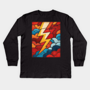 The Stormbolt | A Graphic Weather Tapestry Kids Long Sleeve T-Shirt