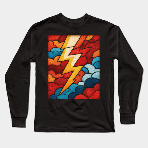 The Stormbolt | A Graphic Weather Tapestry Long Sleeve T-Shirt by TuncGK