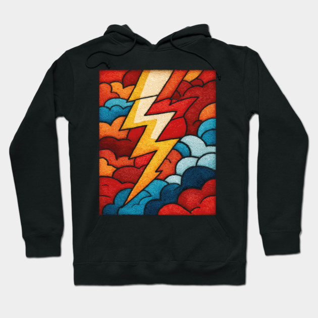 The Stormbolt | A Graphic Weather Tapestry Hoodie by TuncGK