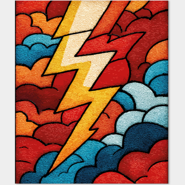 The Stormbolt | A Graphic Weather Tapestry Wall Art by TuncGK
