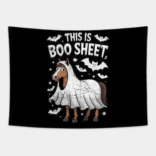 Horse Ghost This Is Boo Sheet Equestrian Horse Halloween Tapestry
