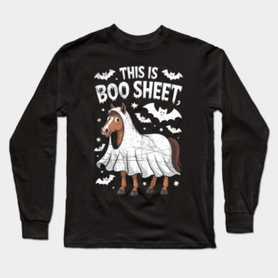 Horse Ghost This Is Boo Sheet Equestrian Horse Halloween Long Sleeve T-Shirt