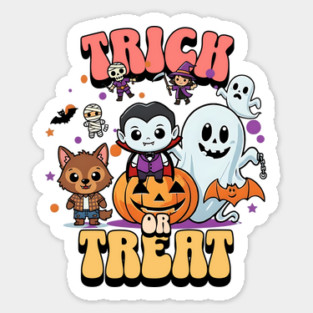 Trick or Treat Cute Monsters Sticker