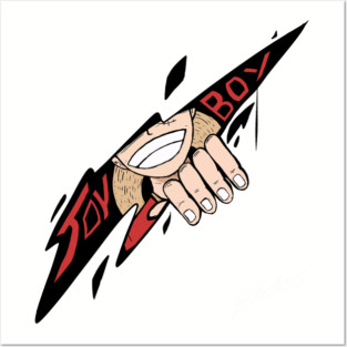 Joyboy Luffy red Posters and Art