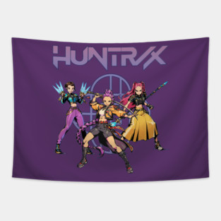 Huntrix Demon Hunters Comic style Tapestry