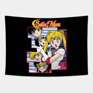 Sailor Moon Team Design with Heroic Pose Tapestry