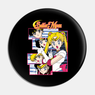Sailor Moon Team Design with Heroic Pose Pin