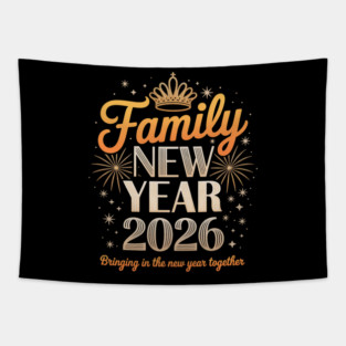 Matching Family New Year 2026 Happy New Year 2026 Tapestry