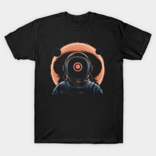 Astronaut Eclipse Space Artwork Cosmic Sci-Fi Gift Graphic T-Shirt
