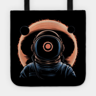 Astronaut Eclipse Space Artwork Cosmic Sci-Fi Gift Graphic Tote