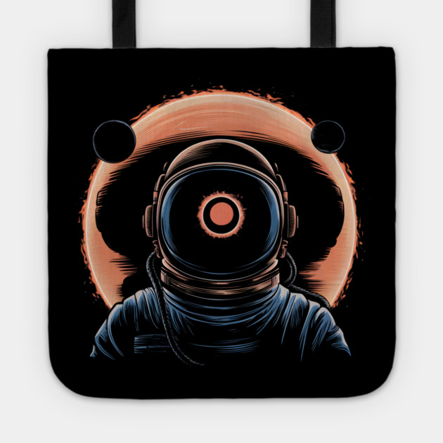 Astronaut Eclipse Space Artwork Cosmic Sci-Fi Gift Graphic Tote by MakerMind8.2
