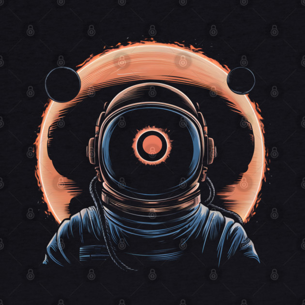 Astronaut Eclipse Space Artwork Cosmic Sci-Fi Gift Graphic by MakerMind8.2