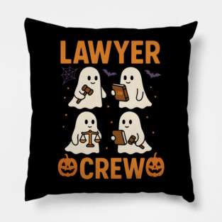 Lawyer Crew Funny Ghost Halloween Lawyer Gift Graphic Pillow
