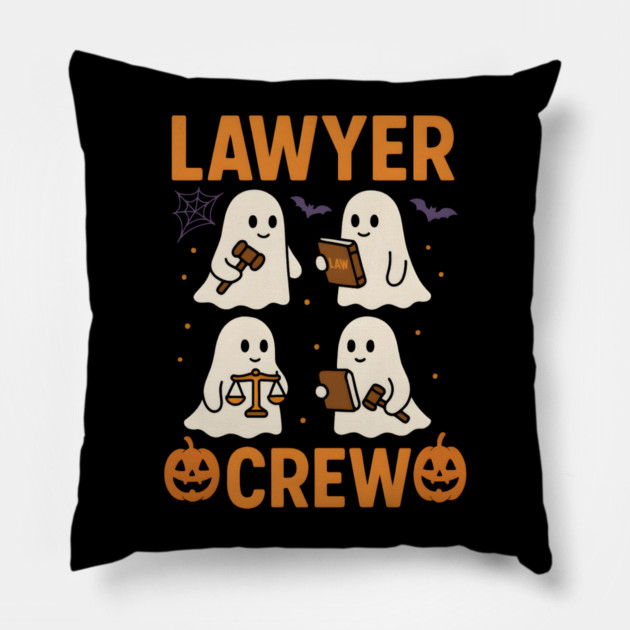 Lawyer Crew Funny Ghost Halloween Lawyer Gift Graphic Pillow by MakerMind8.2