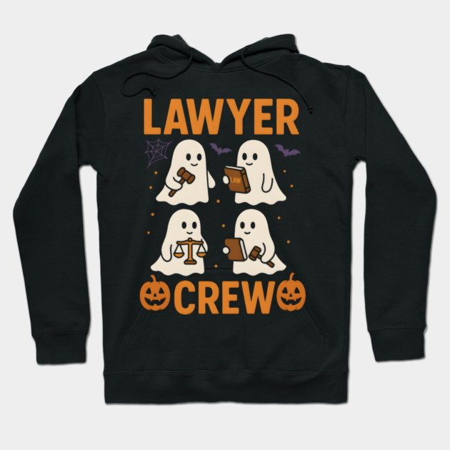 Lawyer Crew Funny Ghost Halloween Lawyer Gift Graphic Hoodie by MakerMind8.2
