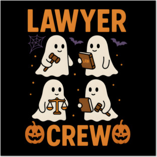 Lawyer Crew Funny Ghost Halloween Lawyer Gift Graphic Posters and Art