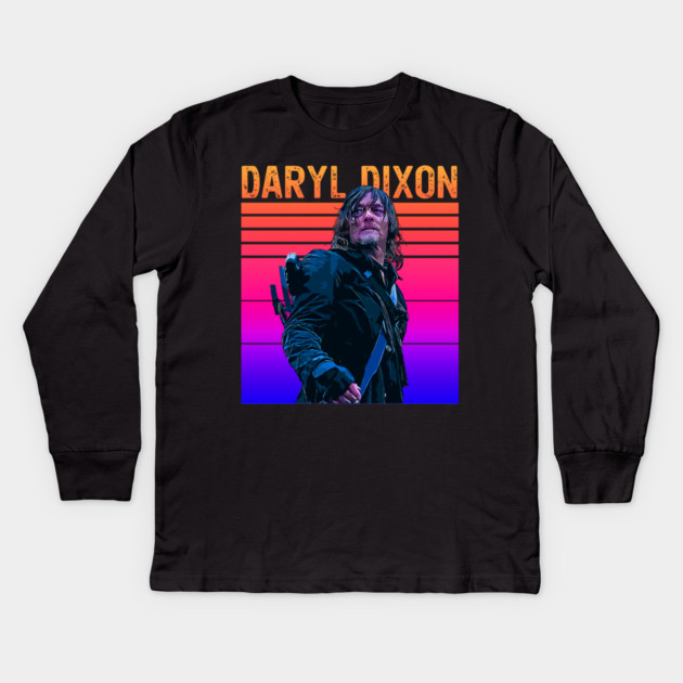 Retro Pop Classics // Daryl Dixon Kids Long Sleeve T-Shirt by Tv Moments