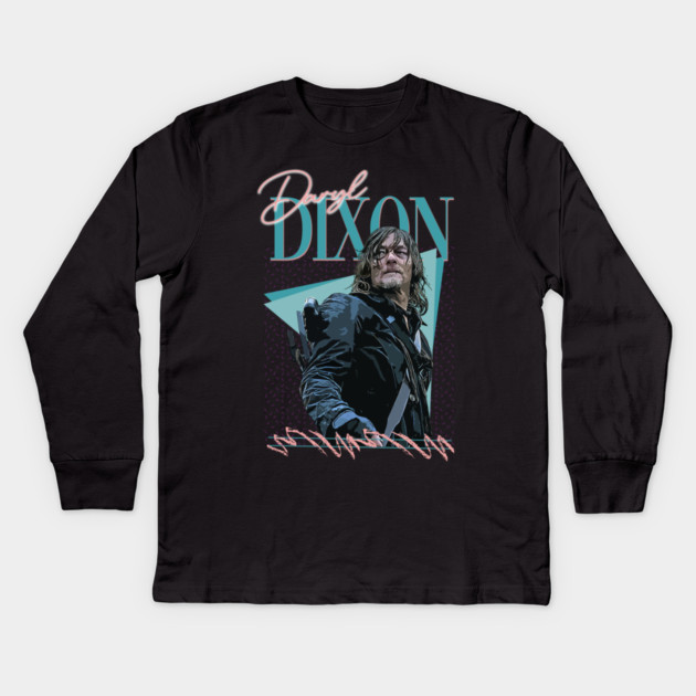 Vapor Pop 90s // Daryl Dixon Kids Long Sleeve T-Shirt by Tv Moments