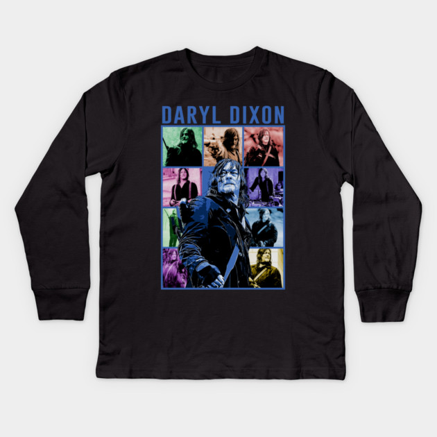 Iconic Collage Collection // Daryl Dixon Kids Long Sleeve T-Shirt by Tv Moments