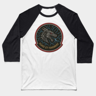 Ignis et Tenebrae – Dragon Military Patch Baseball T-Shirt