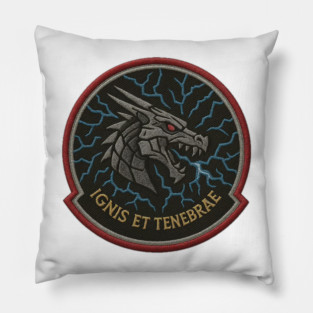 Ignis et Tenebrae – Dragon Military Patch Pillow