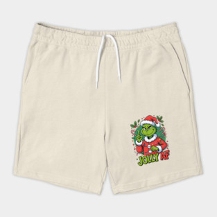 Jolly AF Grinch Christmas Funny Holiday Shorts