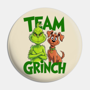 Team Grinch with Max Dog Christmas Funny Holiday Pin