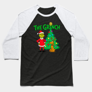 The Grinch and Max by Christmas Tree Holiday Baseball T-Shirt