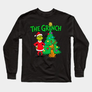 The Grinch and Max by Christmas Tree Holiday Long Sleeve T-Shirt
