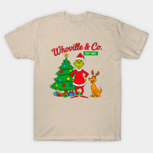 Whoville & Co Grinch Christmas Vintage Holiday T-Shirt